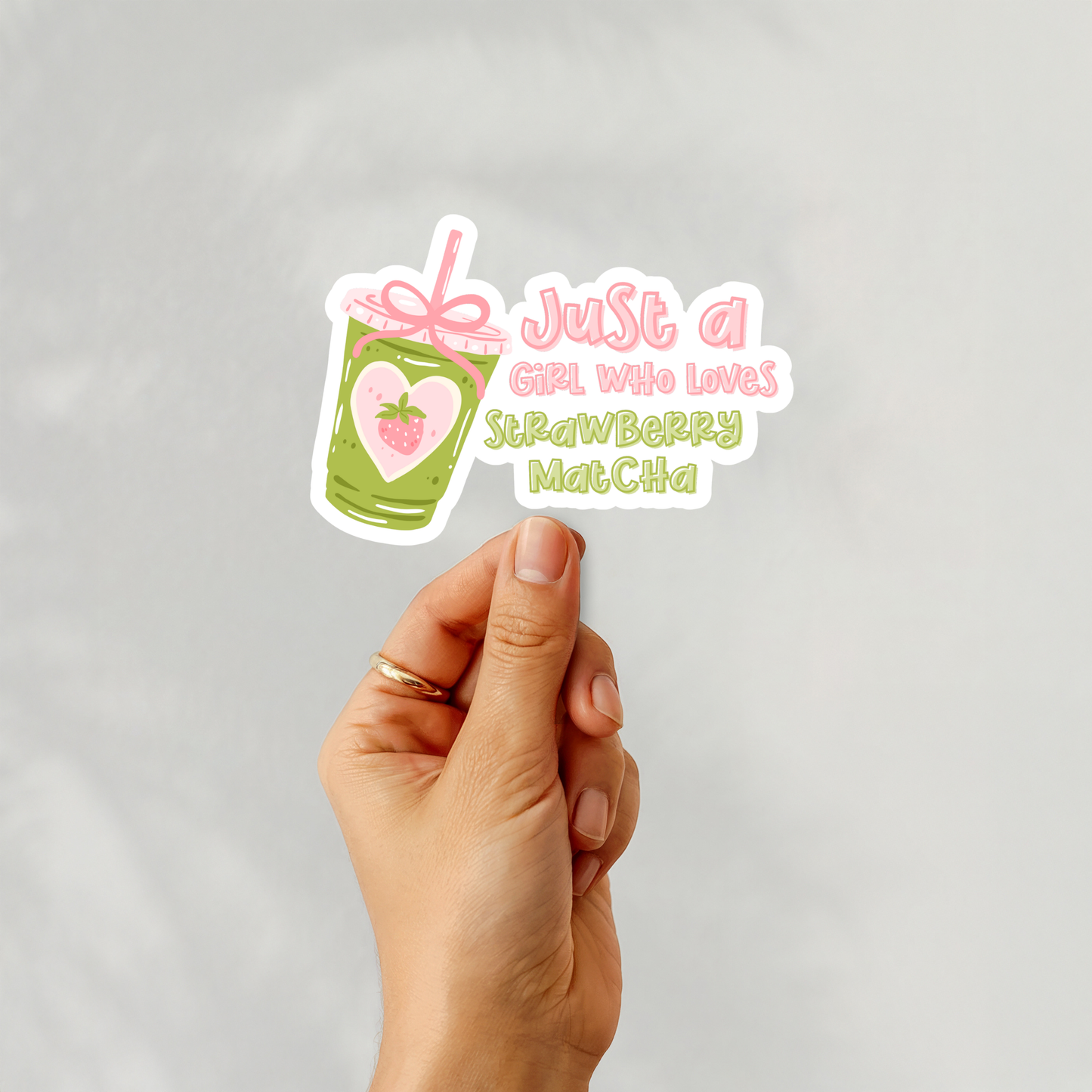 Just a Girl Who loves Strawberry Matcha Sticker