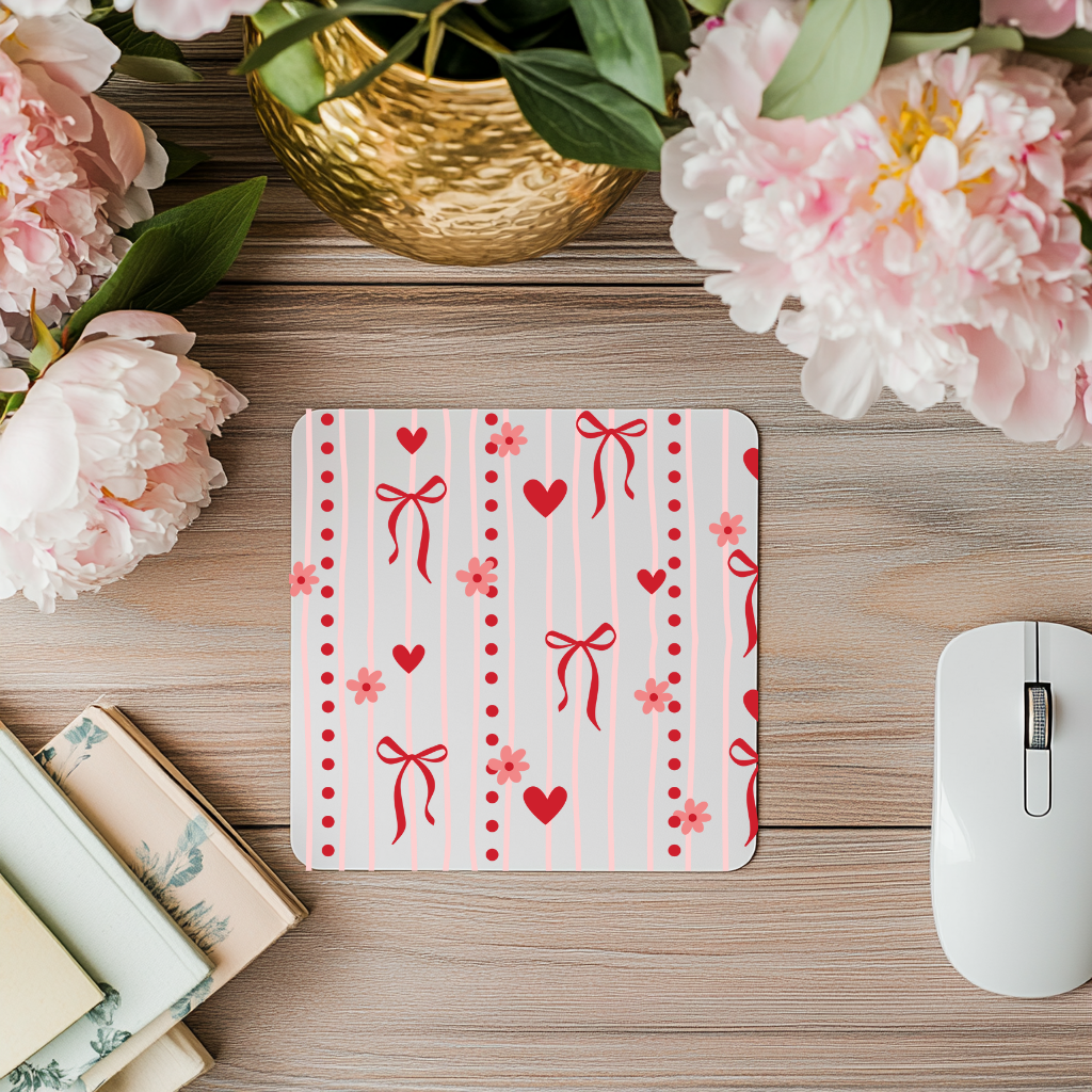 Lace Red Bows MousePads