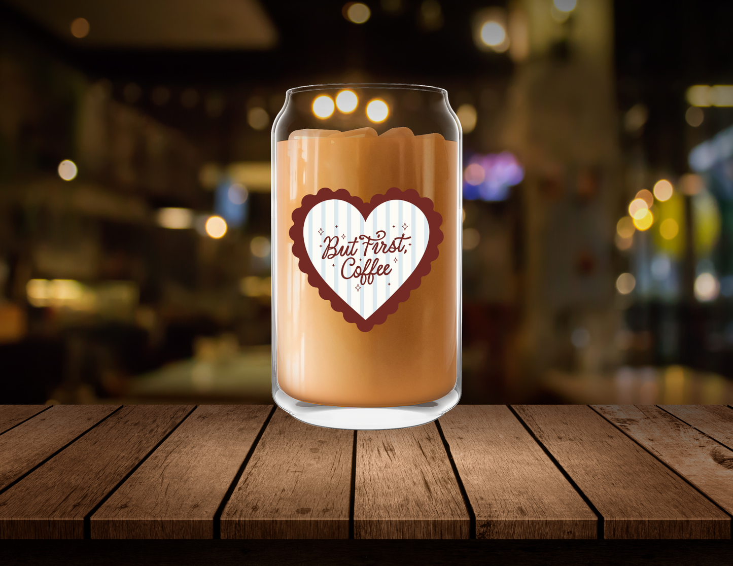 But First Coffee Clear Glass