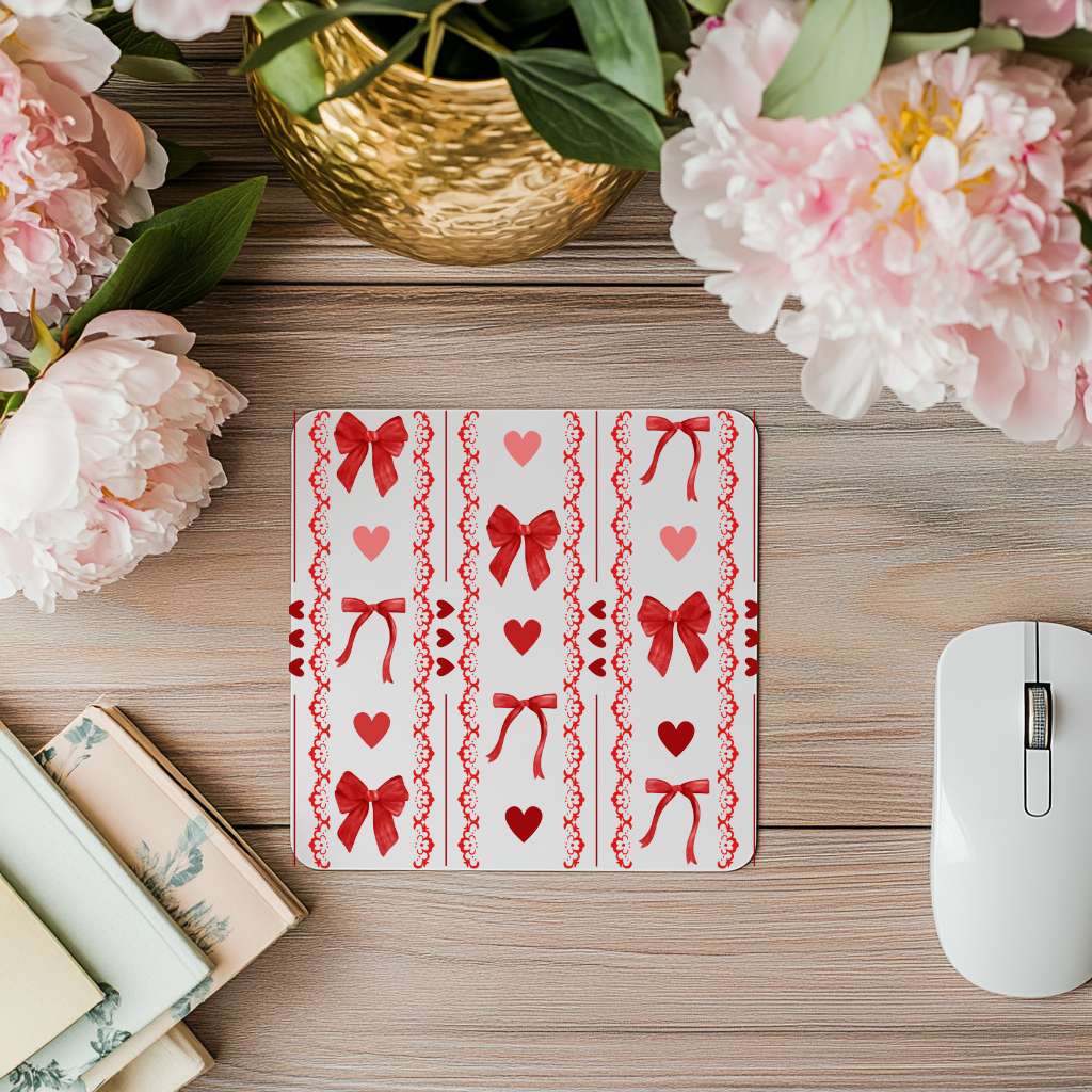 Red Coquette Bows MousePad