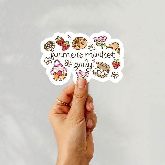 Farmers Market Girly Sticker