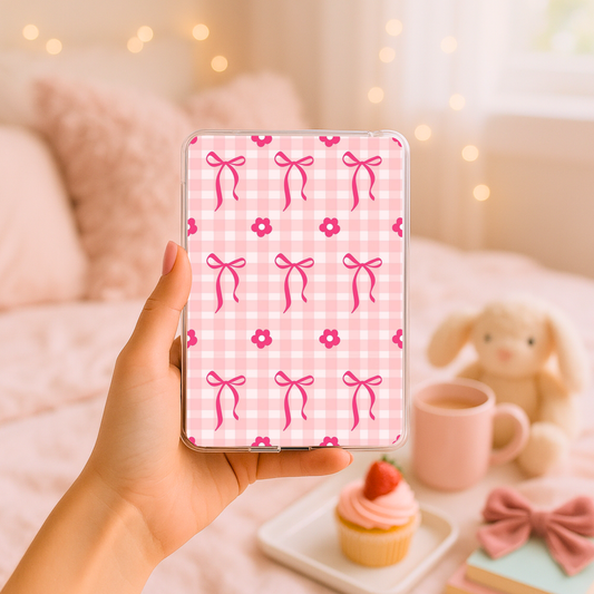 Pink Checkered Bows Inserts