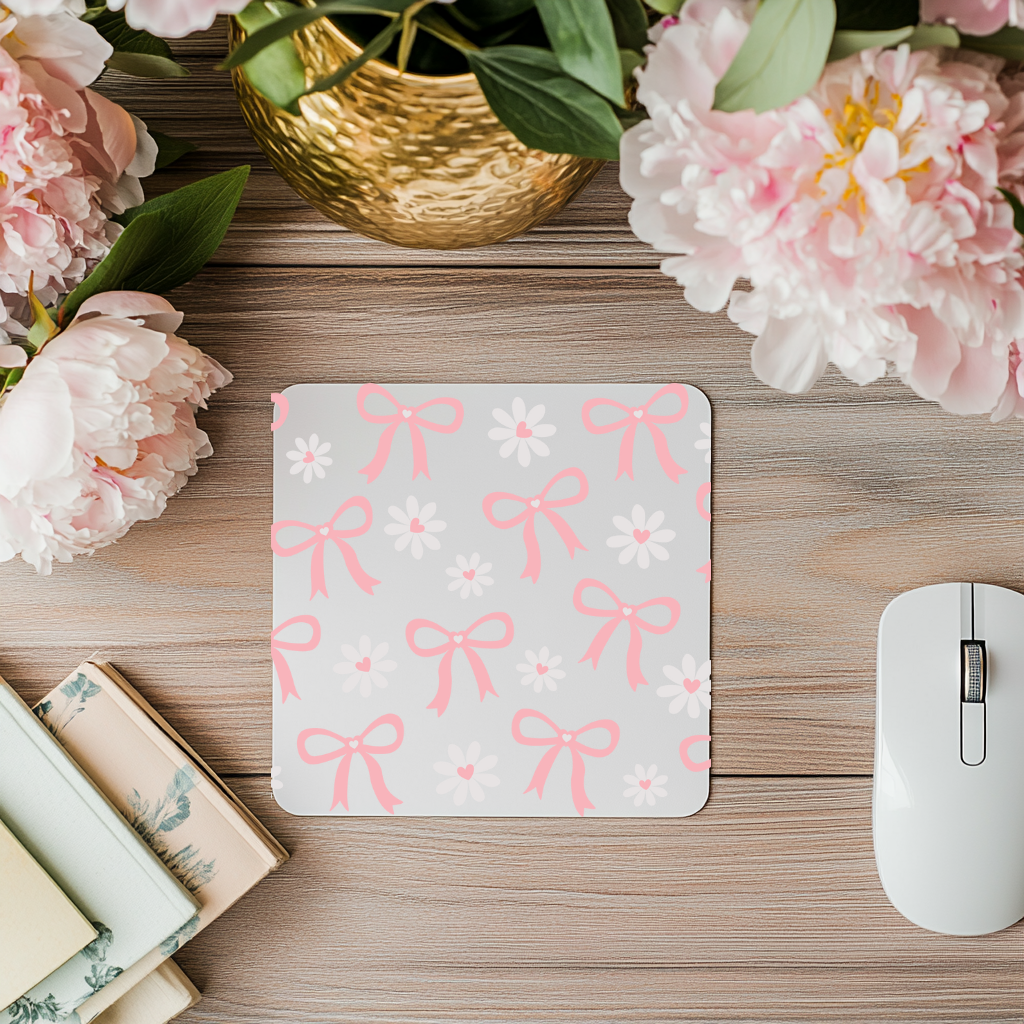 Pink Coquette Bows MousePads