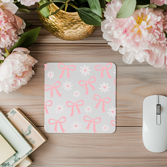 Pink Coquette Bows MousePads