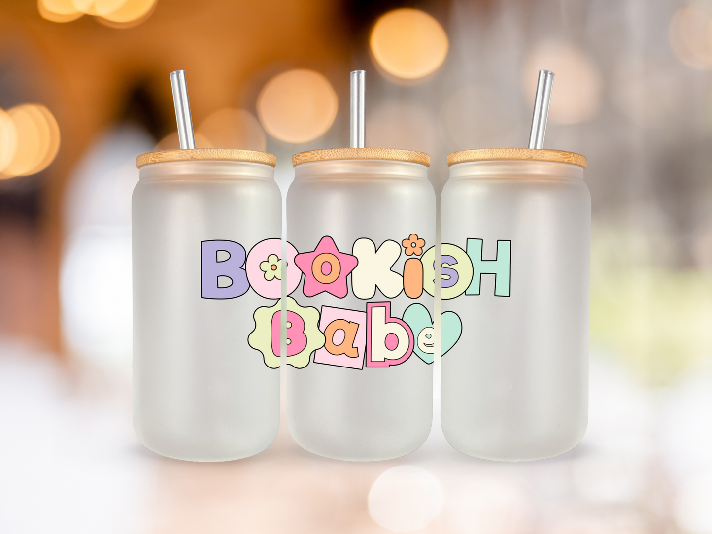 Bookish Babe Frosted Glass
