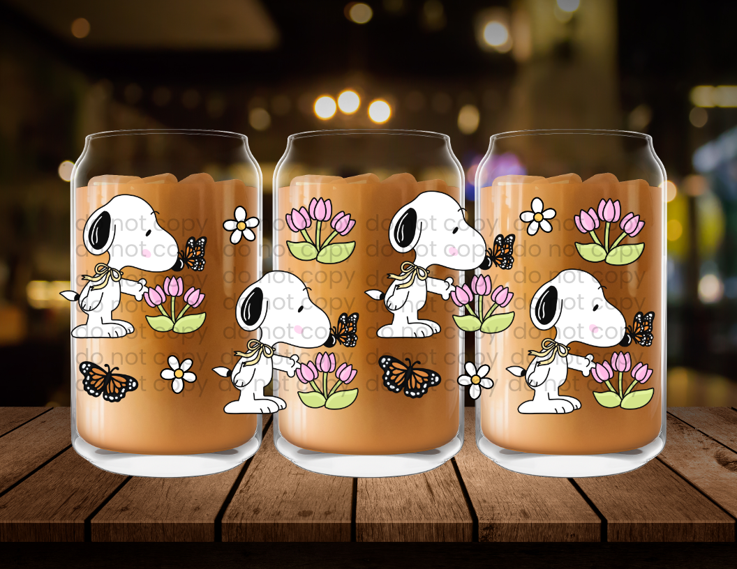 Cute Dog Spring Clear Glass