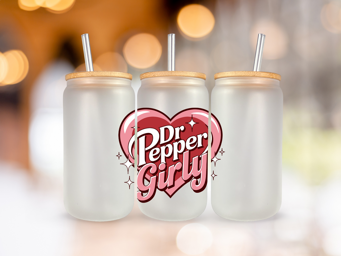 DrPepper Girly Frosted Glass