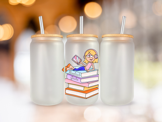 Lizzie Books Frosted Glass