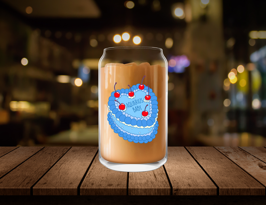 Zodiac Birthday Cake Clear Glass