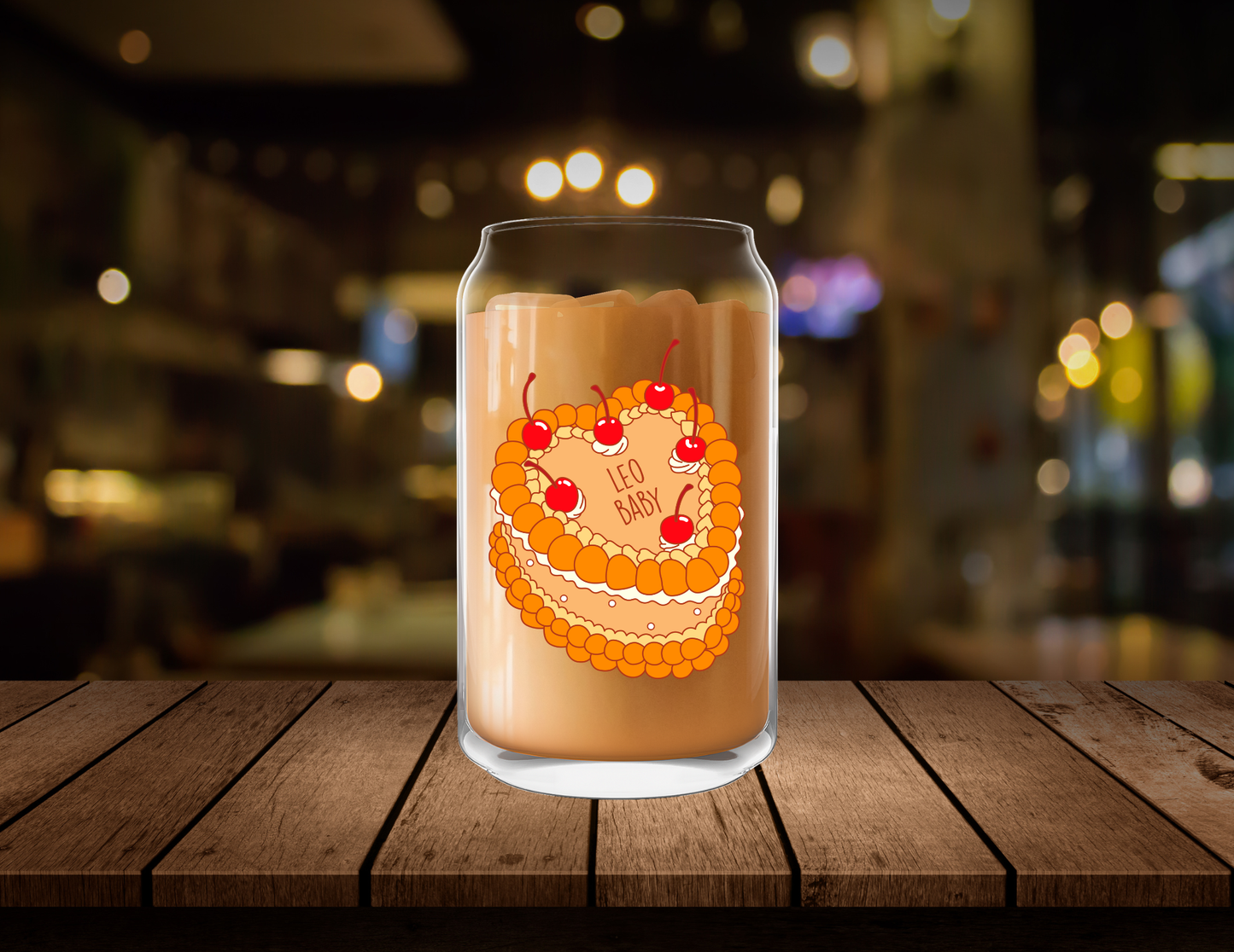 Zodiac Birthday Cake Clear Glass