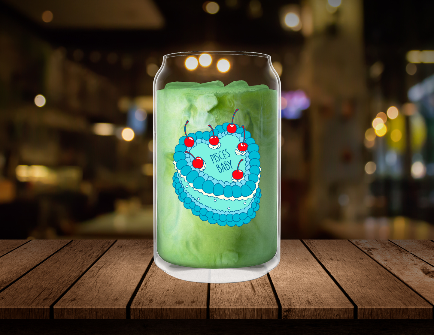 Zodiac Birthday Cake Clear Glass