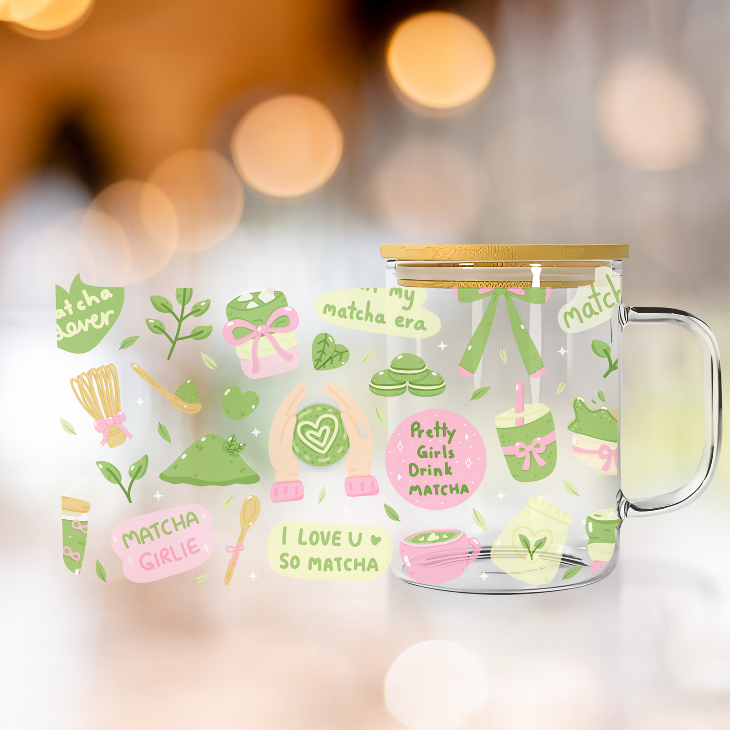 Pretty Girls Love Matcha Clear Mug