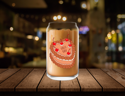 Zodiac Birthday Cake Clear Glass